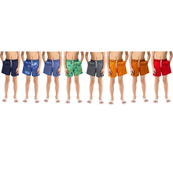 Boy's Beach Swim Trunk Shorts Quick Dry UPF 50+ Little Boys Bathing Swimsuit - Picture 6 of 15